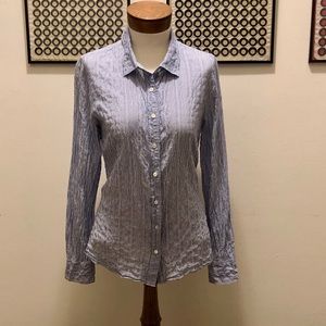 J. Crew The Perfect Shirt Crinkled Cotton Size 8